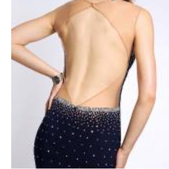 Womens Jovani Cocktail Dress Black Open Back - Picture 15 of 15